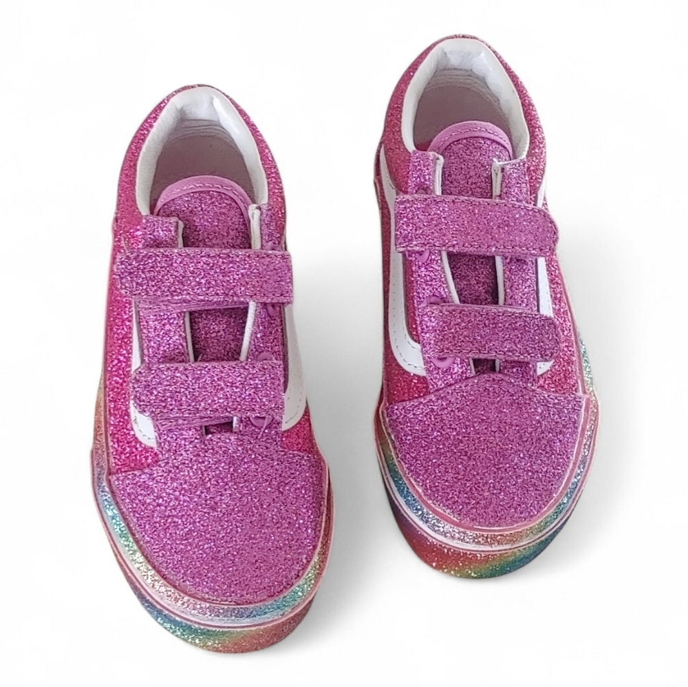 NWOT Vans Kids Old Skool Rainbow Glitter Shoes - Picture 3 of 8